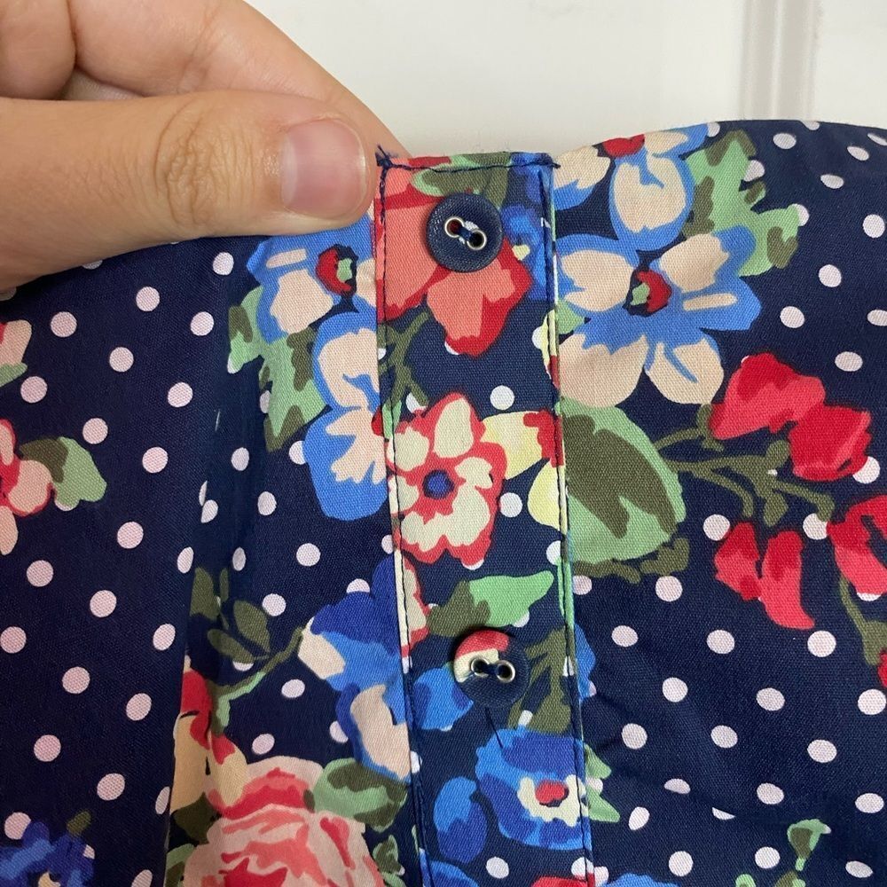 Torrid Vintage Retro inspired Strapless Sundress Blue, White polkadot, 3X - Picture 6 of 10